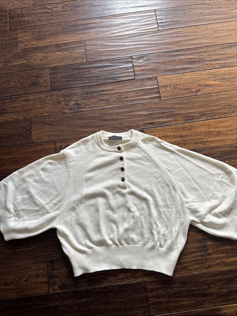 J. Crew Cream Button-Front Raglan Sweater